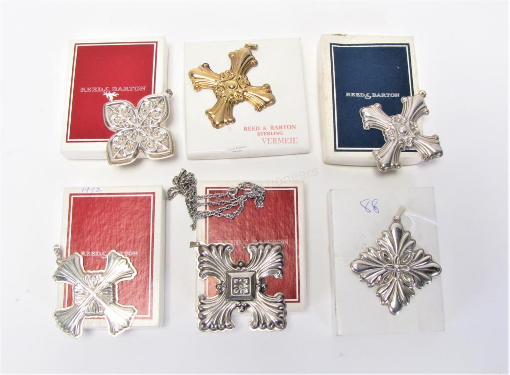 Appraisal: Six Reed Barton sterling ornaments including two Christmas crosses one