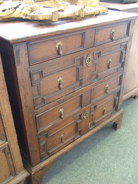 Appraisal: A Charles II oak chest late th century with four