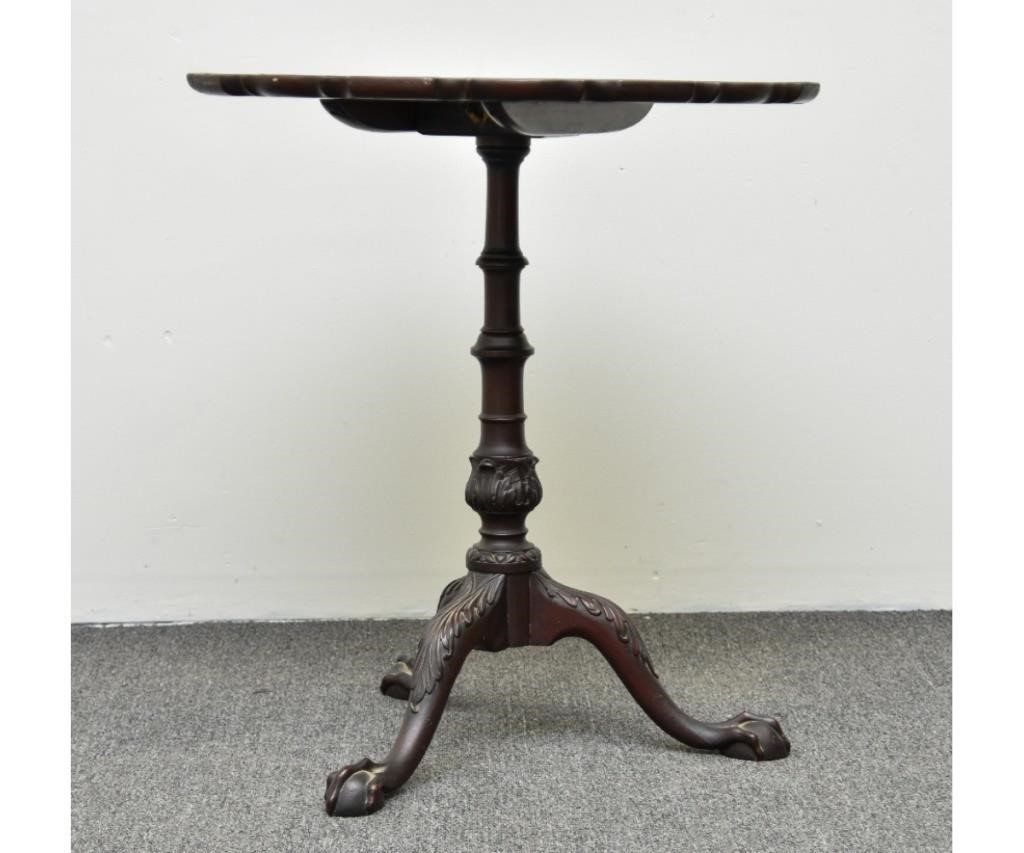 Appraisal: Chippendale style mahogany pie crust tea table h x dia