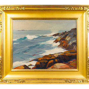 Appraisal: Gustave Cimiotti American - Maine Coast oil on canvas mounted