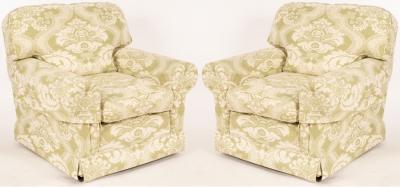 Appraisal: A pair of Wesley Barrell upholstered armchairs