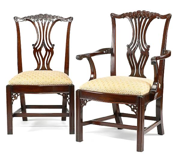 Appraisal: Furniture Comprising four side and two armchairs each with an