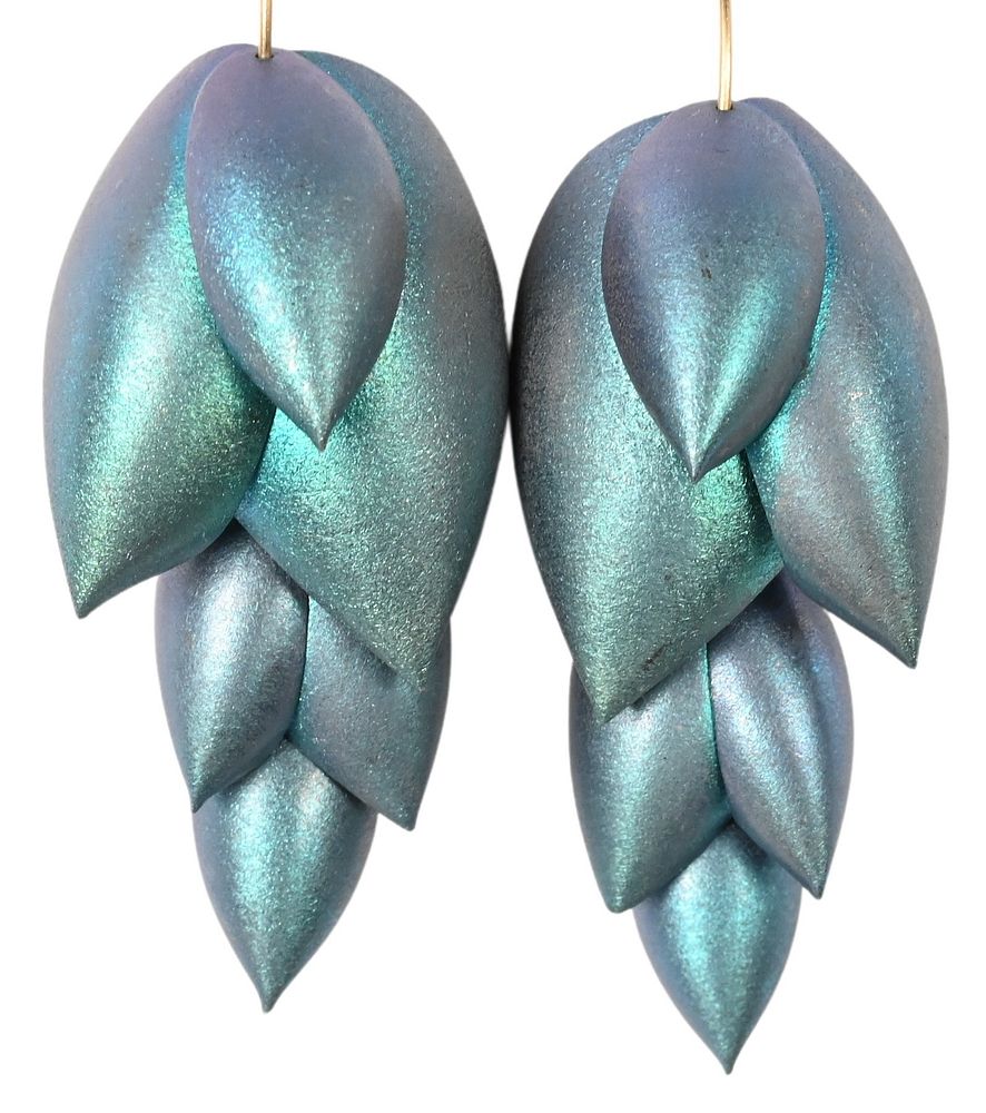 Appraisal: Pair of Ted Muehling Articulated Pinecone Earrings karat gold and