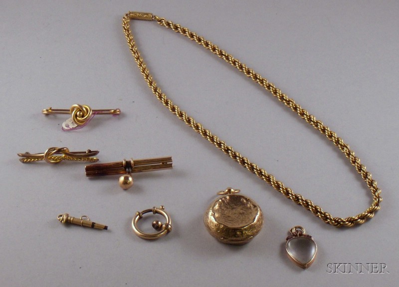 Appraisal: Small Group of Assorted Estate Jewelry including a kt gold