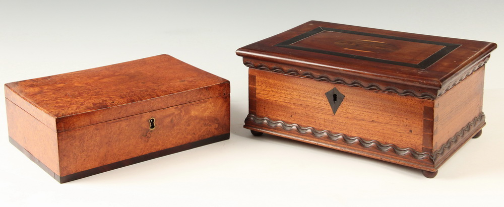 Appraisal: TH C VALUABLES BOXES Lot of American th c Hinged