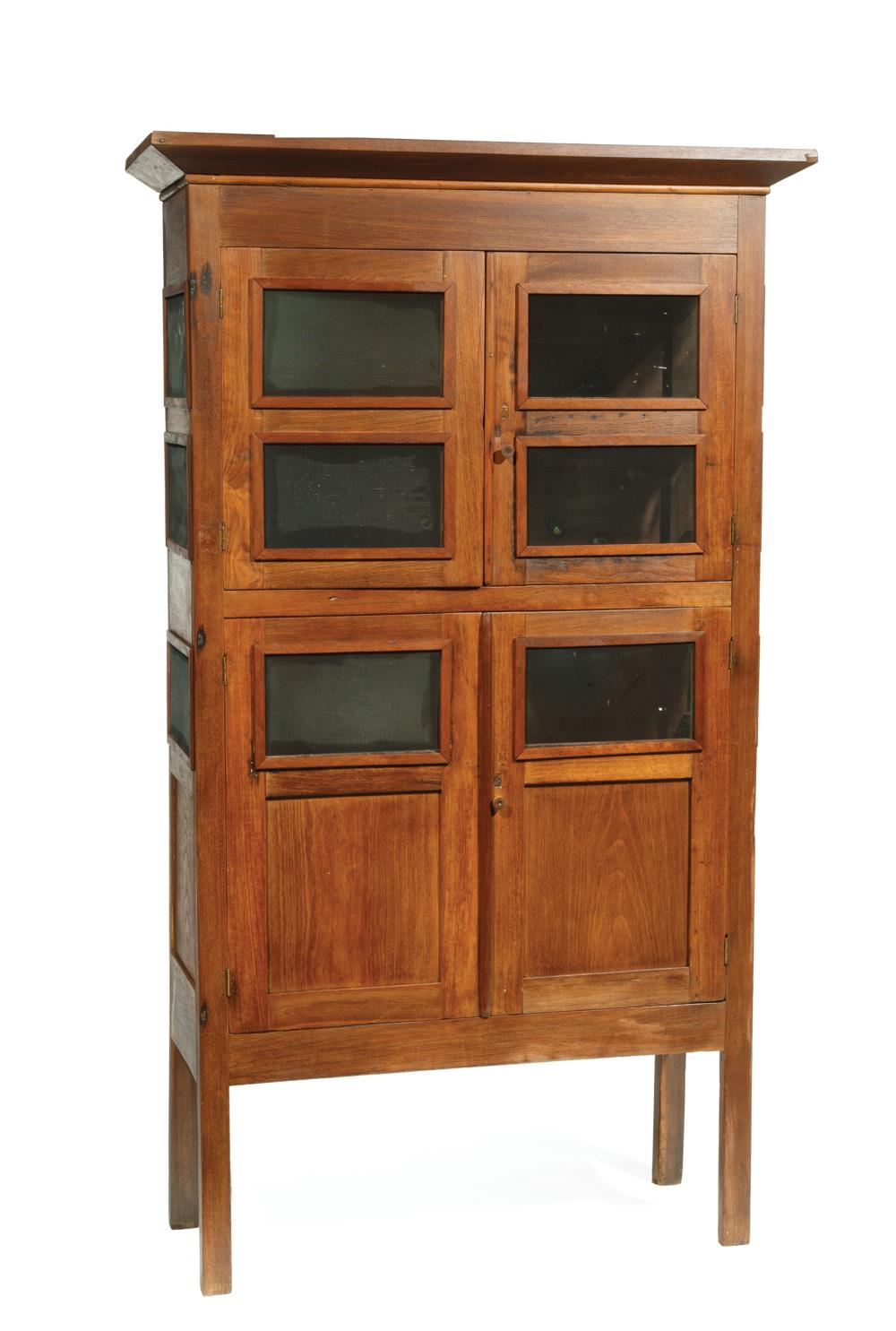 Appraisal: Louisiana Cypress and Walnut Garde Manger mid- th c canted