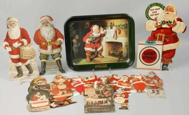 Appraisal: Lot of Paper Cardboard Santa Claus Pieces Description Includes stand-ups