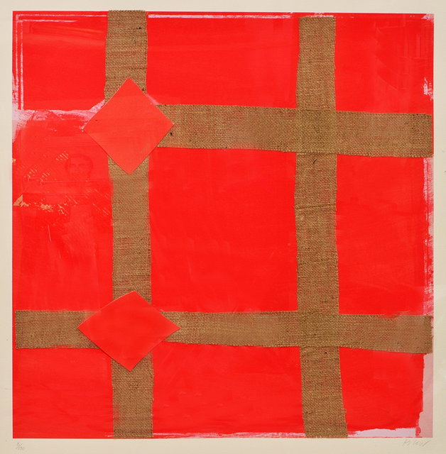 Appraisal: Sandra Blow British - Red Melange signed and dated in