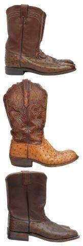 Appraisal: pair Men's leather cowboy boots each with leather storage case