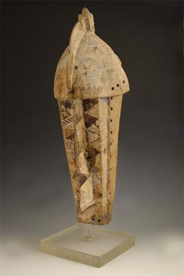 Appraisal: A Bobo mask of elongated form with traces of polychrome