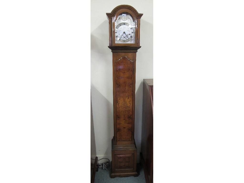 Appraisal: Tempus walnut cased granddaughter clock