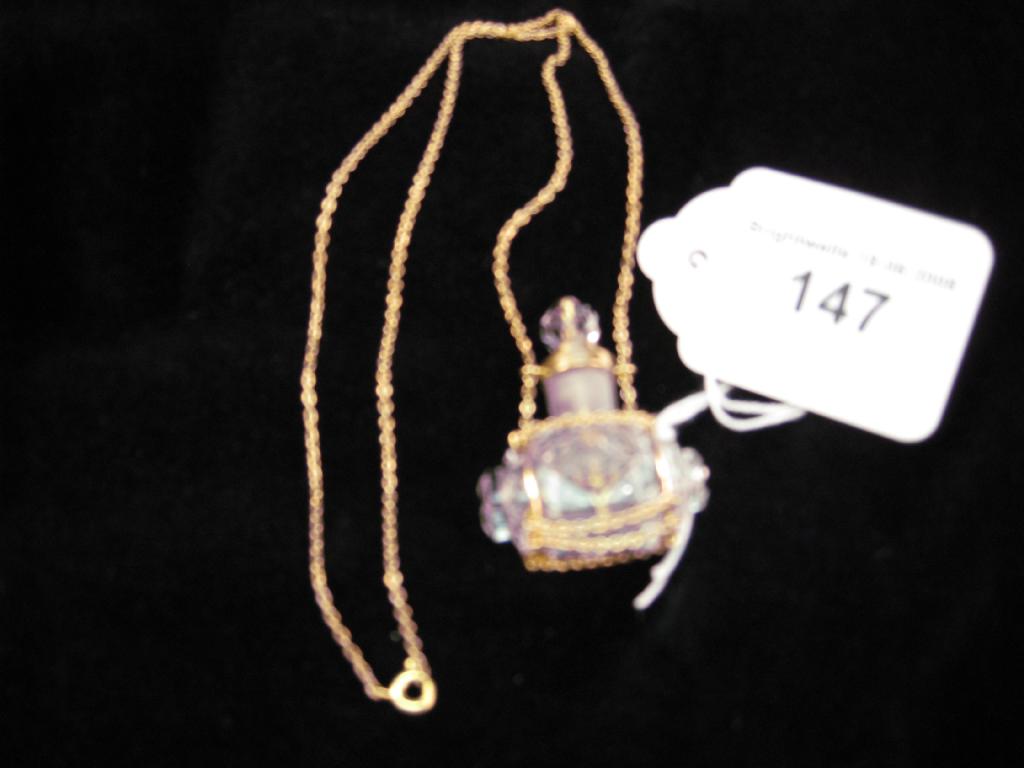 Appraisal: A Scent Bottle Pendant the cut glass Bottle with stopper