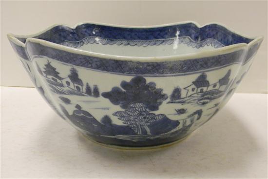 Appraisal: Chinese Export blue and white Canton porcelain '' square fruit