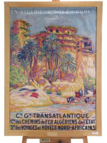 Appraisal: An art deco antique Algerian travel poster En Algerie Visitez