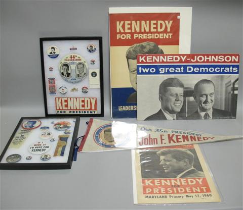 Appraisal: COLLECTION OF JOHN F KENNEDY POLITICAL BUTTONS MEMORABILIA Including political