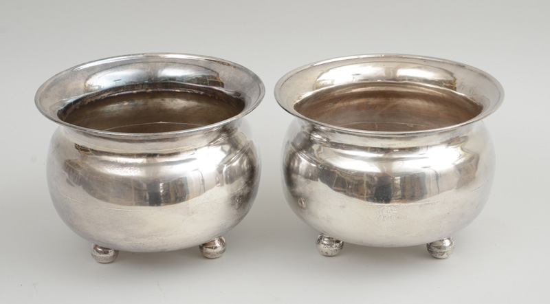 Appraisal: PAIR OF MEXICAN SILVER JARDINI RES Marked 'Sterling Mexico and