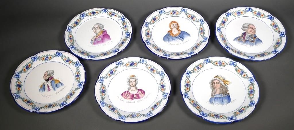 Appraisal: Lot of antique Luneville K and G French faience plates