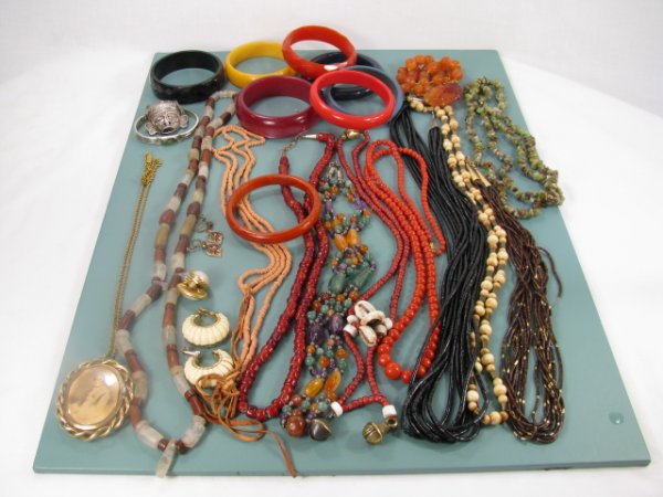 Appraisal: Lot includes many attractive beaded necklaces some costume other semi