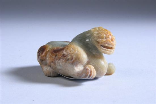 Appraisal: CHINESE CELADON JADE FIGURE OF DRAGON Western Han dynasty -