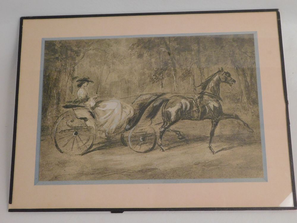 Appraisal: CONSTANTIN GUYS - CARRIAGE PAINTING Fine th century French watercolor