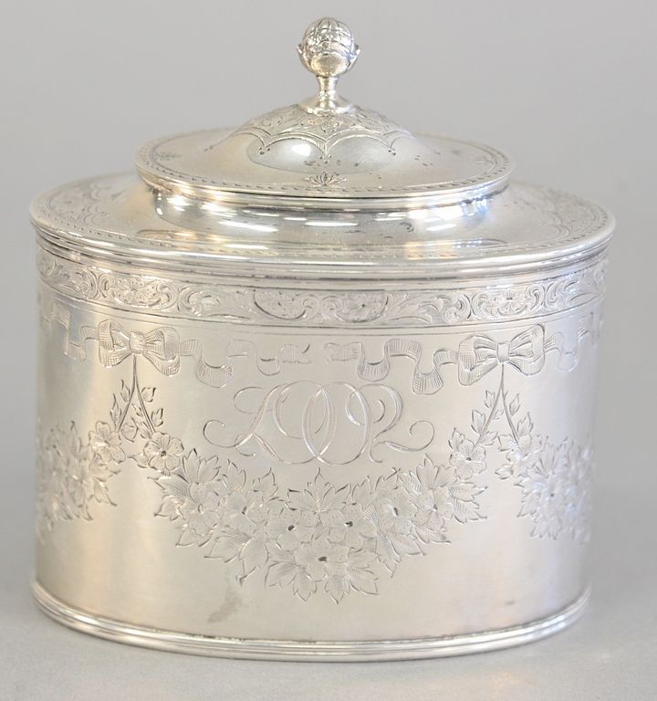 Appraisal: Black Starr Frost sterling silver tea caddy ht in troy