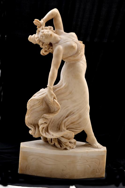 Appraisal: A LARGE MARBLE FIGURE OF A CLASSICAL FEMALE DANCER