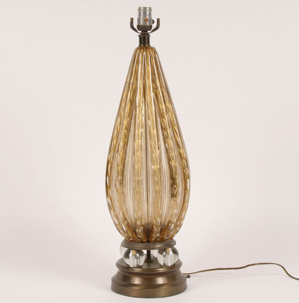 Appraisal: Barovier Toso Cordonato d'Oro Murano art glass lamp with gold