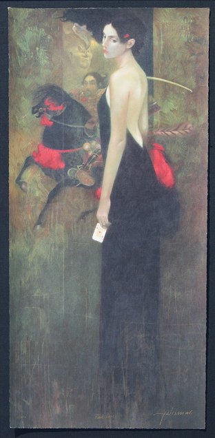 Appraisal: MAS Felix Spanish th C ''Black Dress'' Serigraph '' x