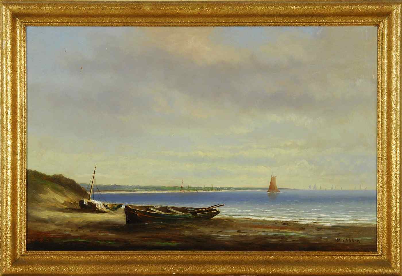 Appraisal: WESLEY ELBRIDGE WEBBERAmerican - Beached boats Signed lower right W