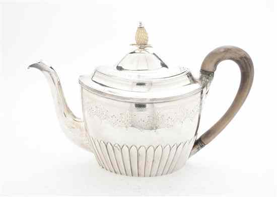 Appraisal: A George III Silver Teapot Peter Ann William Bateman London