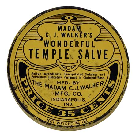 Appraisal: BUSINESS--WALKER MADAME C J Madame Walker's Wonderful Temple Salve Small