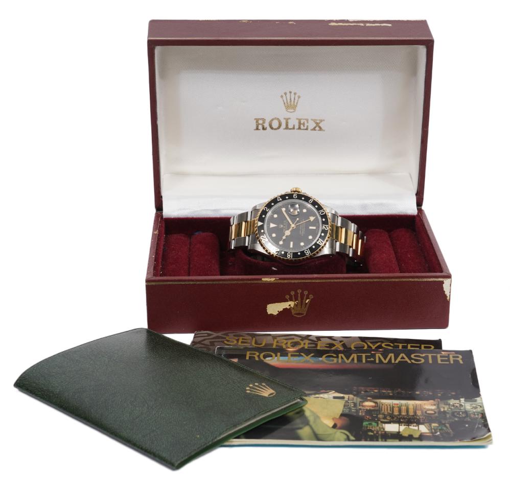 Appraisal: ROLEX GMT MASTER II STEEL K GOLD WRISTWATCHRolex GMT-Master II