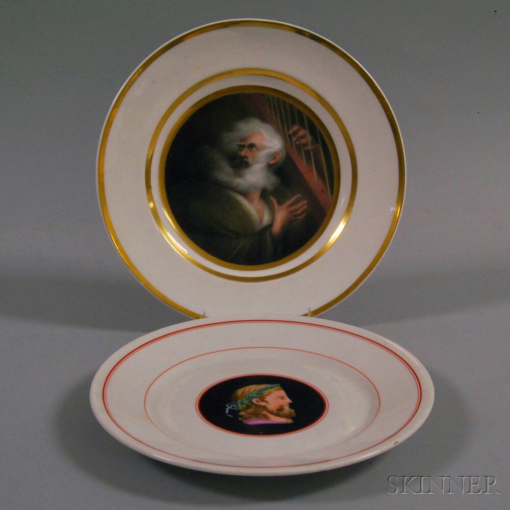 Appraisal: Two Porcelain Plates th century one Paris porcelain with a