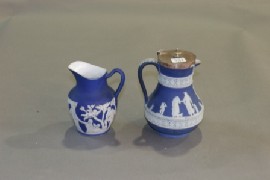 Appraisal: A Wedgwood blue jasper water pot and cover