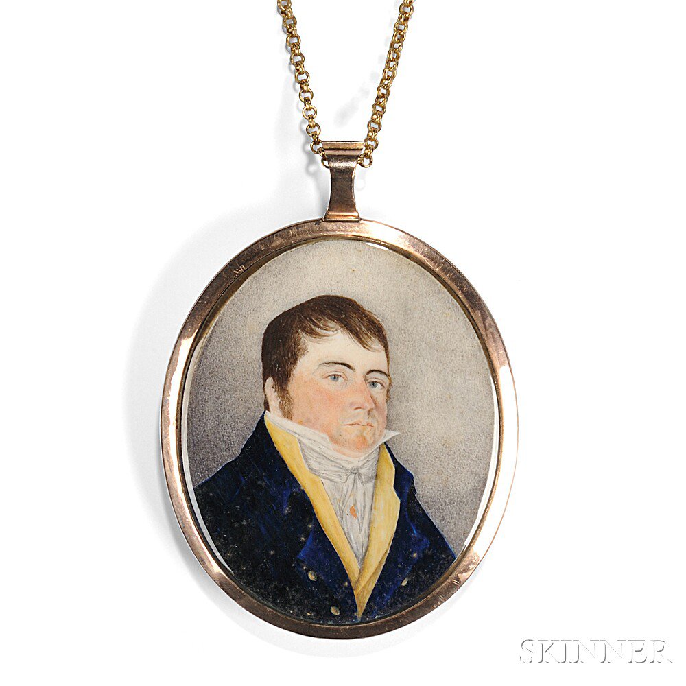 Appraisal: American School Early th Century Miniature Portrait of John Rowe