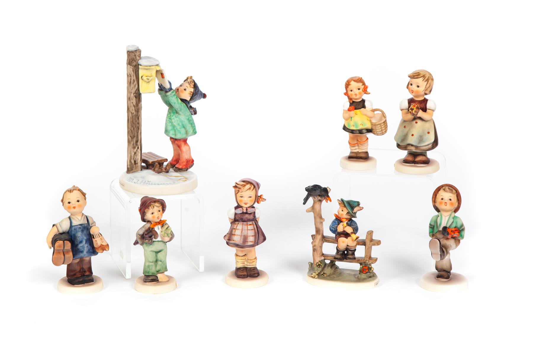 Appraisal: EIGHT HUMMEL FIGURINES Germany nd half- th century A Letter