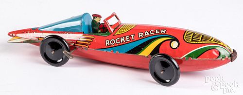 Appraisal: MARX LITHOGRAPHED TIN WIND-UP ROCKET RACERMarx lithographed tin wind-up Rocket