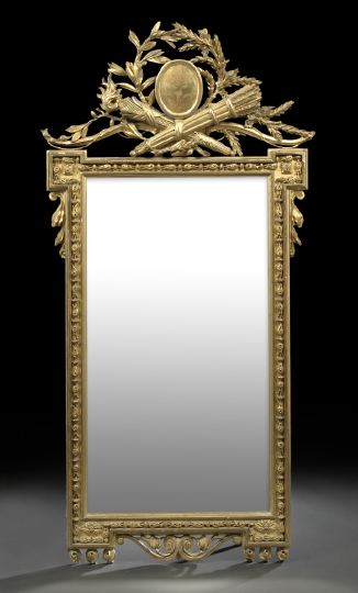 Appraisal: Louis XVI-Style Giltwood Looking Glass early th century the torchere