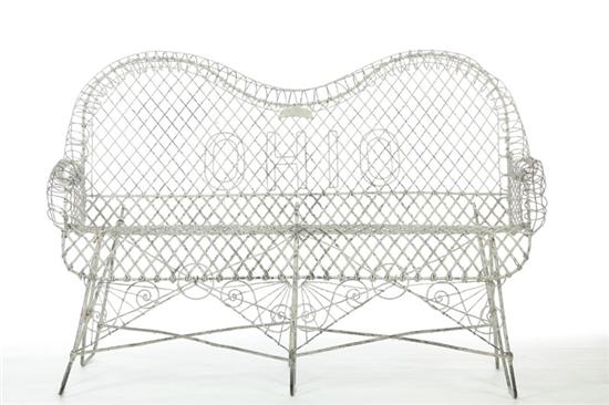 Appraisal: OHIO WIRE GARDEN BENCH Cincinnati Ohio nd half- th century