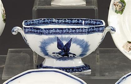 Appraisal: Historical blue transferware tureen thomas ford Tapering octagonal form with