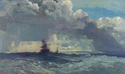 Appraisal: Geoffrey Chatten born Shipping in a Squall off the Norfolk