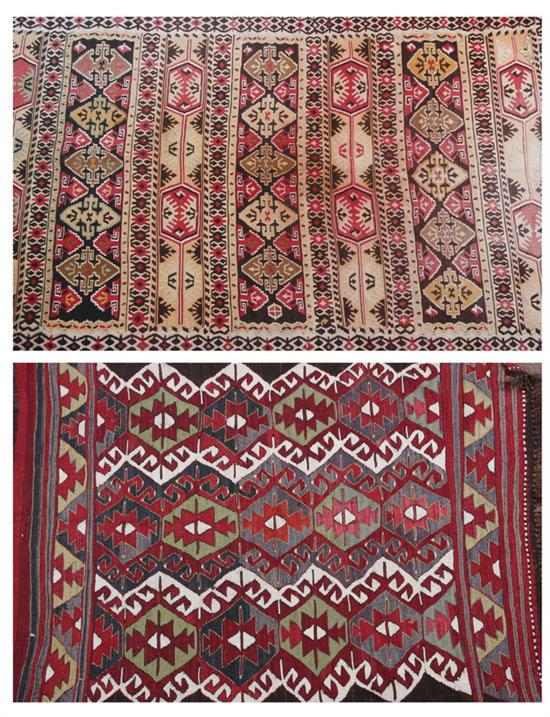 Appraisal: TWO KILIM RUGS - First ft in x ft in