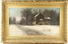 Appraisal: OOC- Circa winter farmhouse scene in period Victorian fancy gold