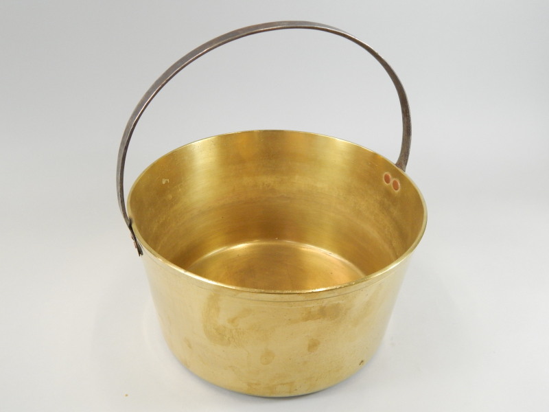 Appraisal: A late thC early thC brass preserve pan with iron