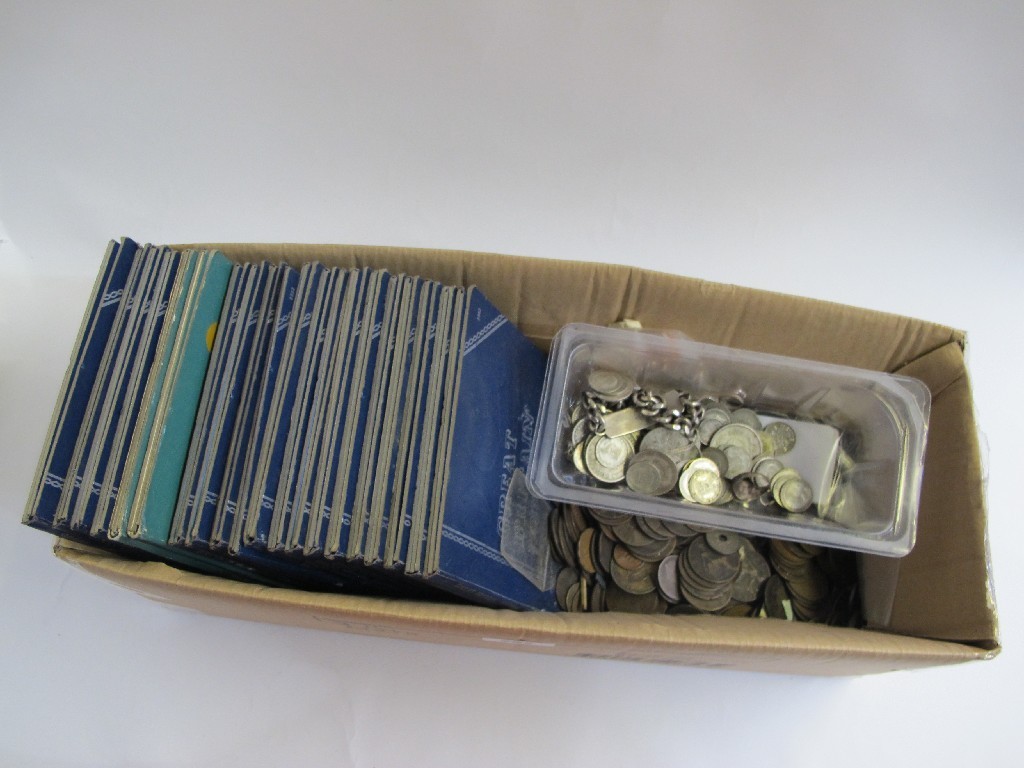 Appraisal: A box of cased coin sets and loose coins some