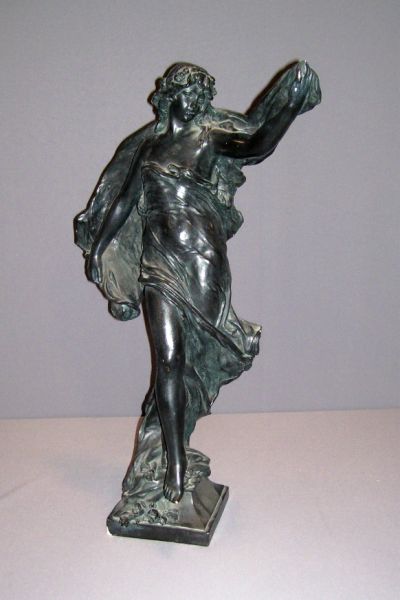 Appraisal: Nouveau Style Figure Ceramic bodied figure with bronze finish Scuffing