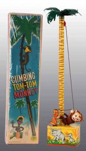 Appraisal: Tin Climbing Tom-Tom Monkey Wind-Up Toy Description Japanese Working Made