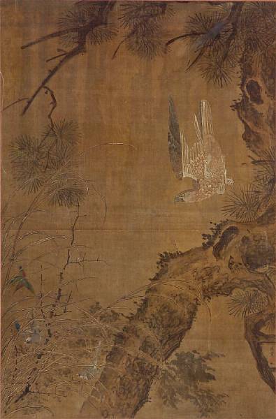 Appraisal: Attributed to Lu Tang Ming Dynasty Hawk and Pine Tree