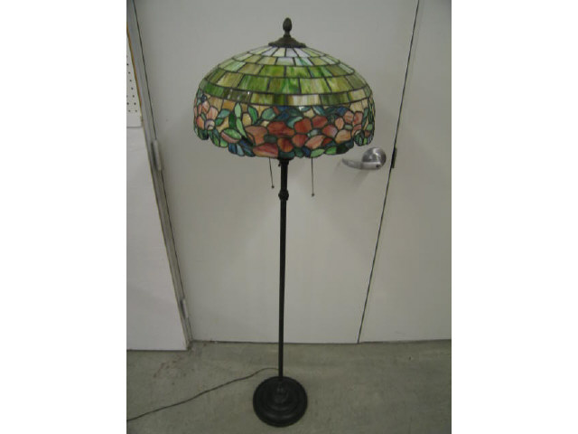 Appraisal: Handel Leaded Glass Floor Lamp bronze base with original patina