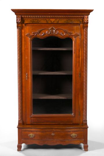 Appraisal: American Late Victorian Walnut Single-Door Armoire fourth quarter th century